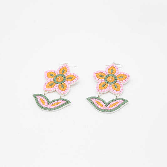 Mosaic Flower Earrings | Sterling Silver 925