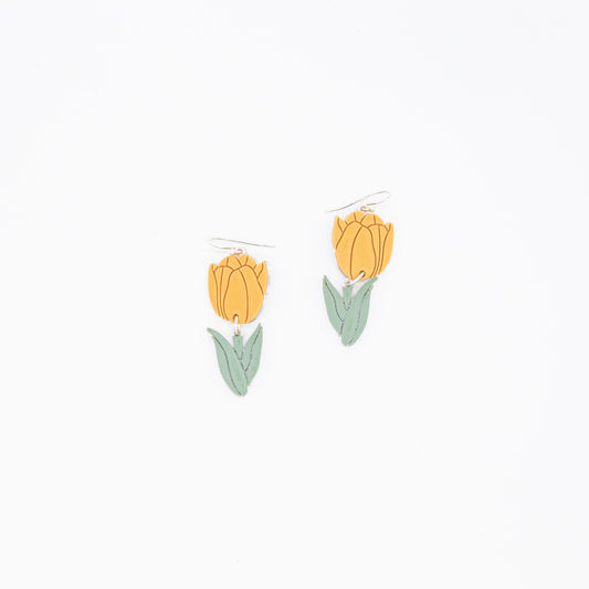 Tulip Flower Earrings | Sterling Silver 925