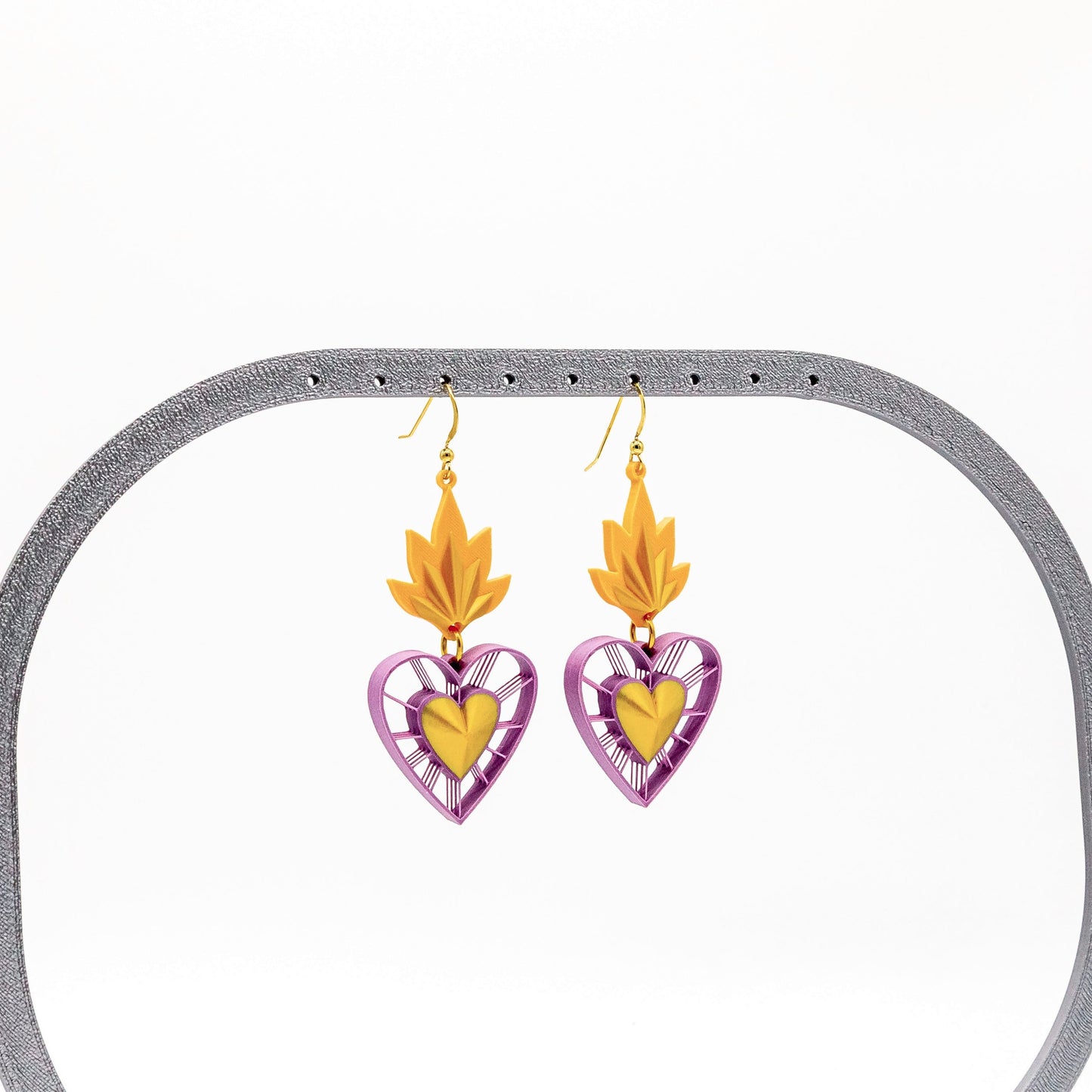 Sacred Heart Violet Earrings | Sterling Silver 925