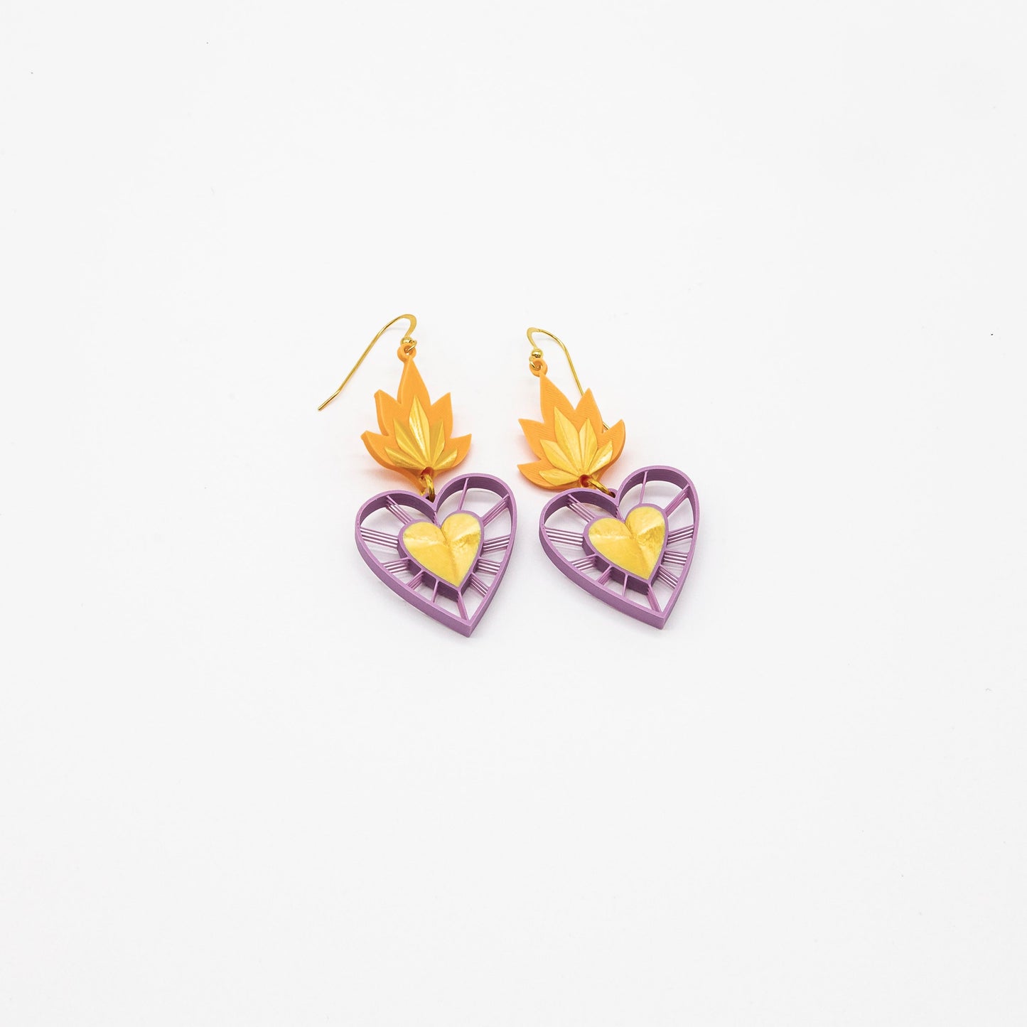 Sacred Heart Violet Earrings | Sterling Silver 925