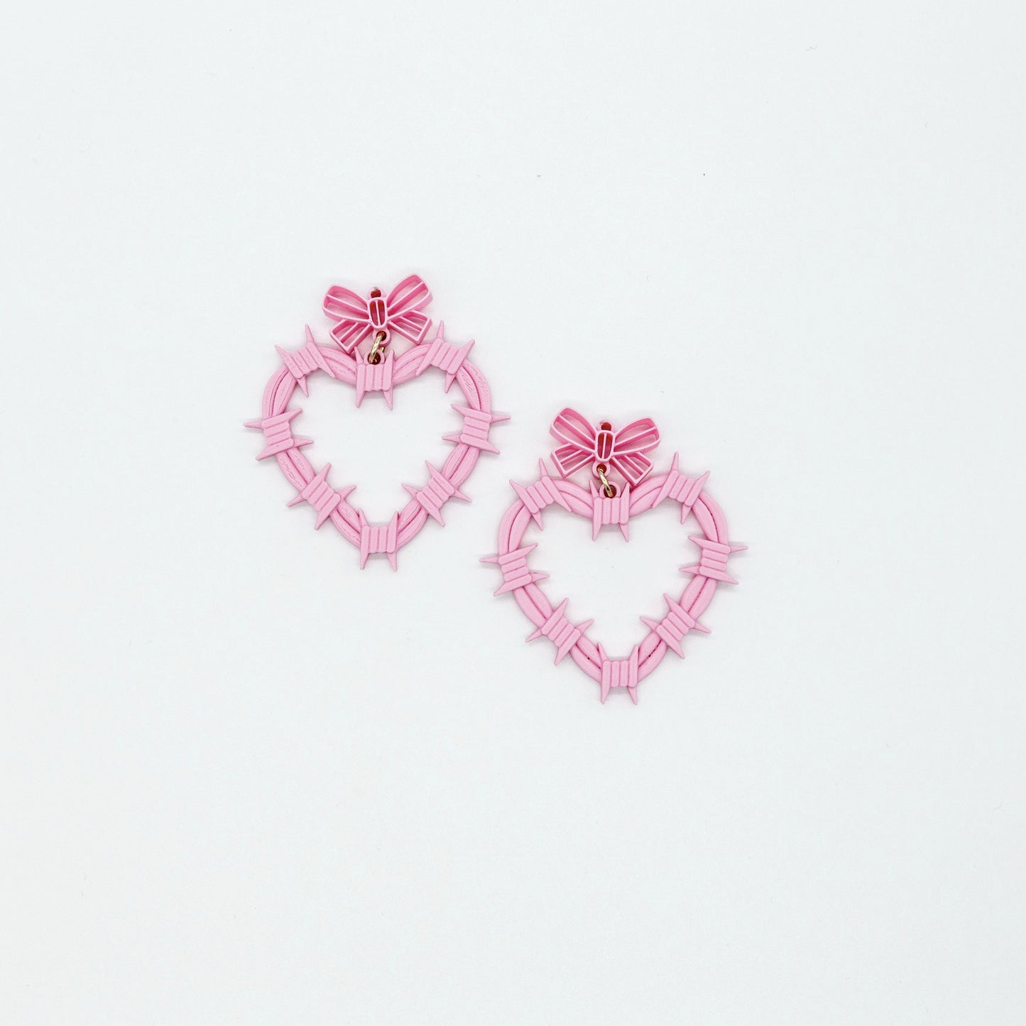 Barbed Wire Heart Earrings | Sterling Silver 925 | 3D Printed